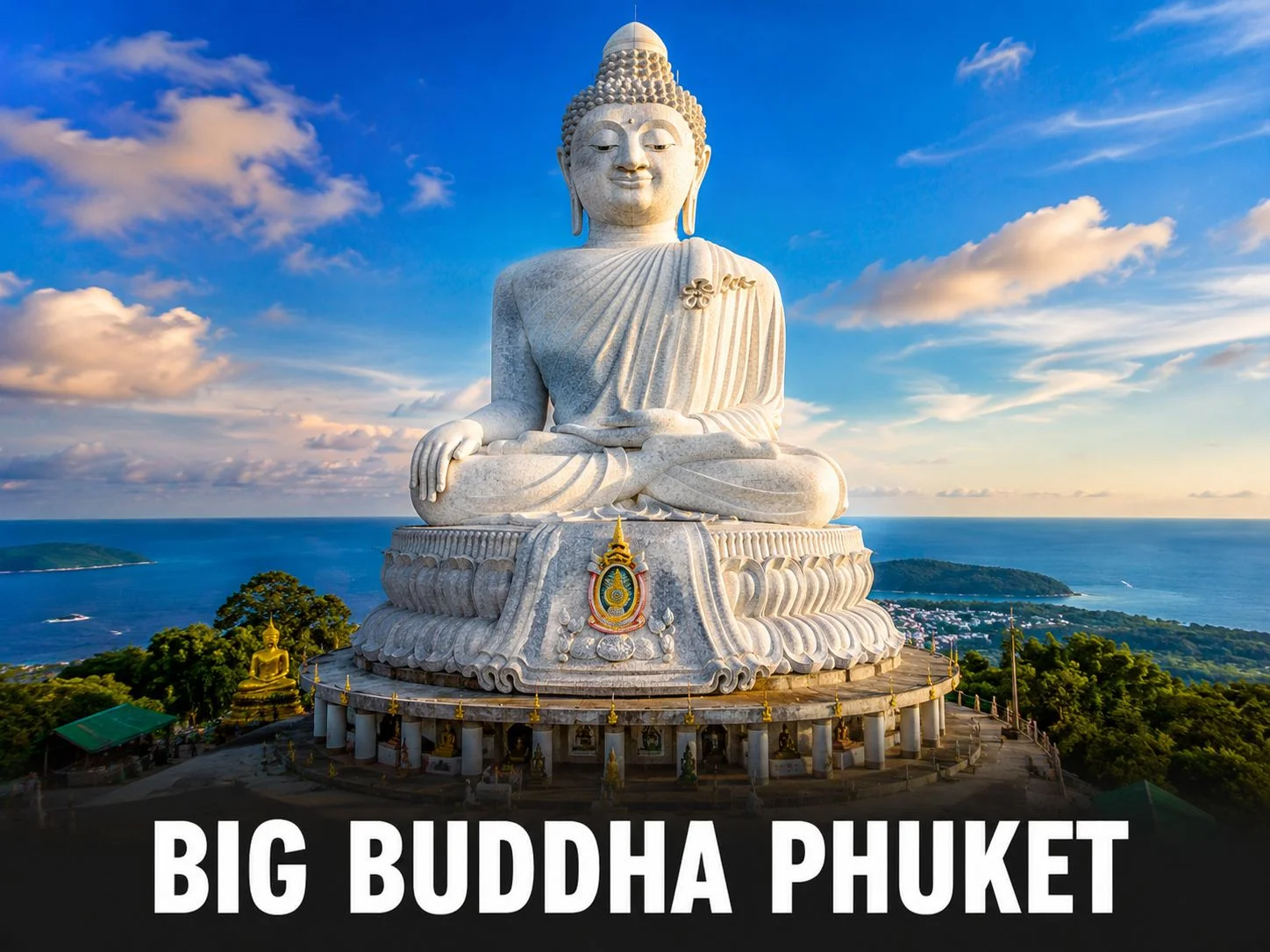Phuket Big Buddha sitting majestically on Nakkerd Hills