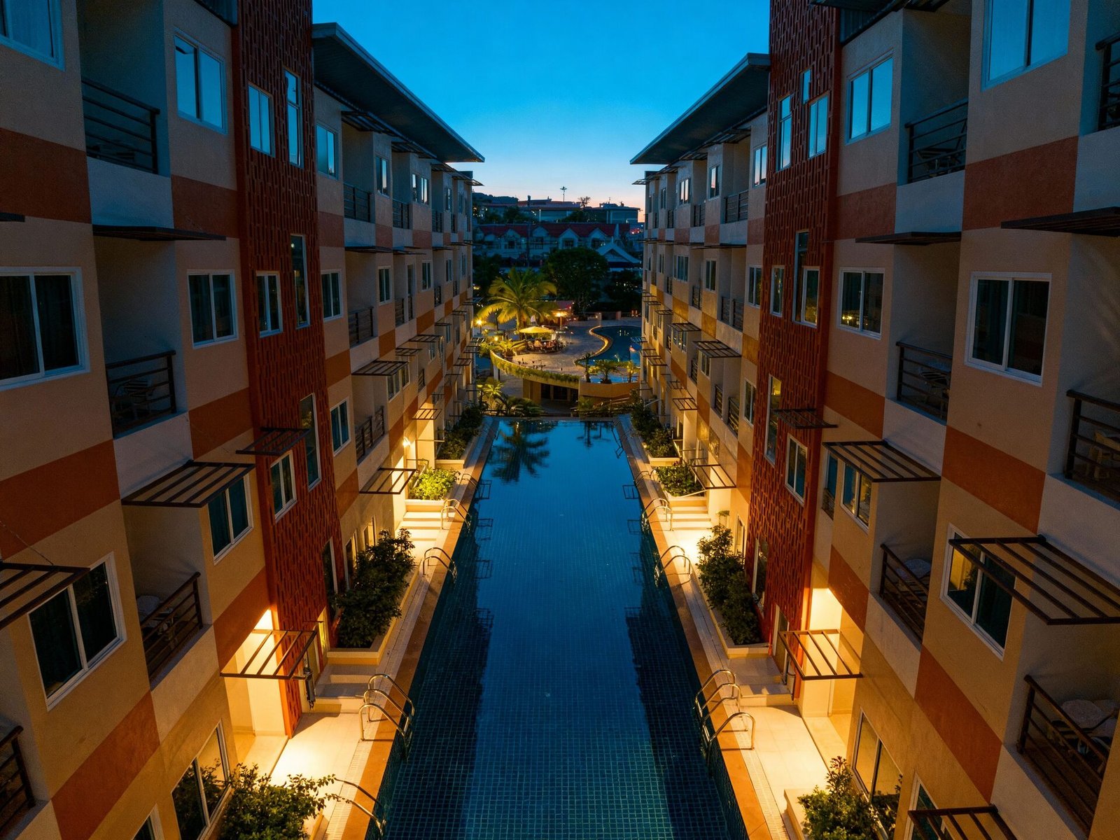 Morning view of the Andatel Grande pool